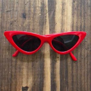 Red cat eye sunglasses
